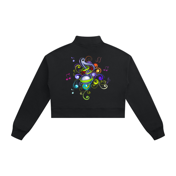 Music in the Air Women’s Cropped Quarter-Zip Sweatshirt