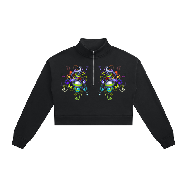 Music in the Air Women’s Cropped Quarter-Zip Sweatshirt