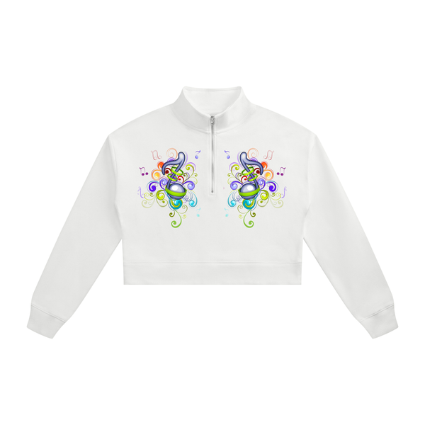 Music in the Air Women’s Cropped Quarter-Zip Sweatshirt