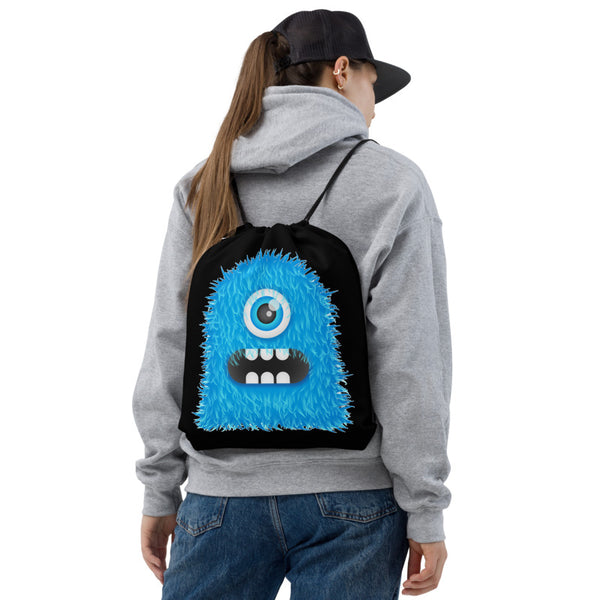 Monster Blue Drawstring bag