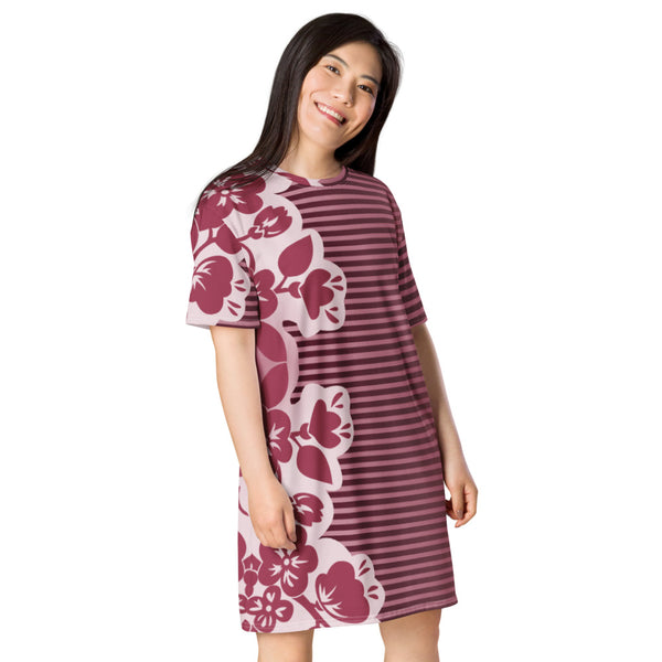 Flower Strips T-shirt dress