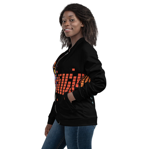 Music Vibes Unisex Bomber Jacket W - Black