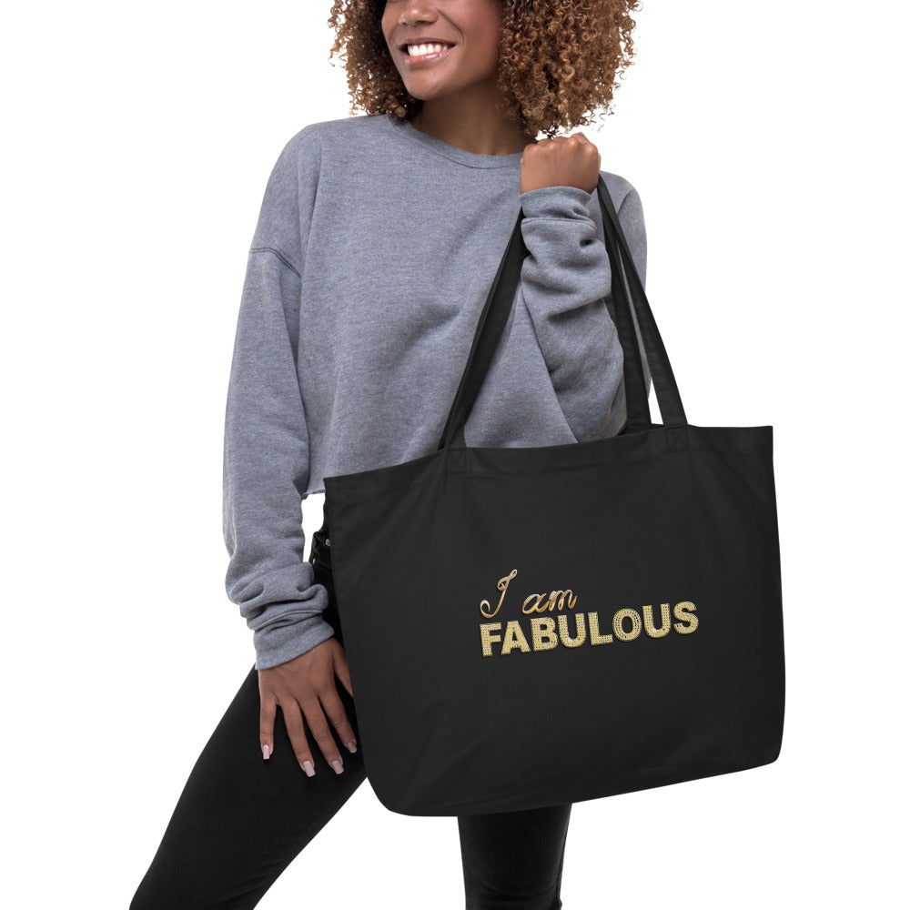 I am Fabulous Large organic tote bag