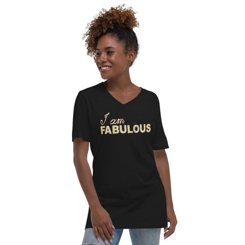 I am Fabulous Short Sleeve V-Neck T-Shirt