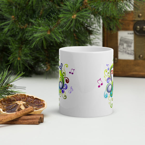 Music in Color White glossy mug