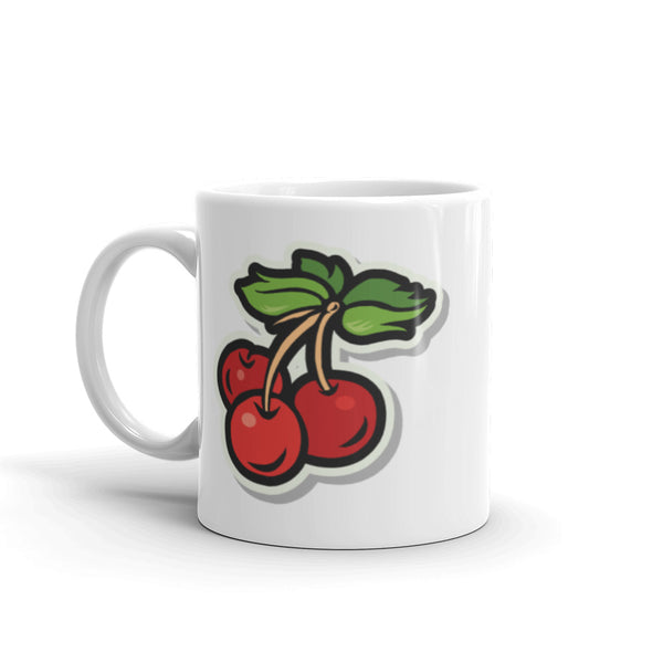 Cherries White glossy mug