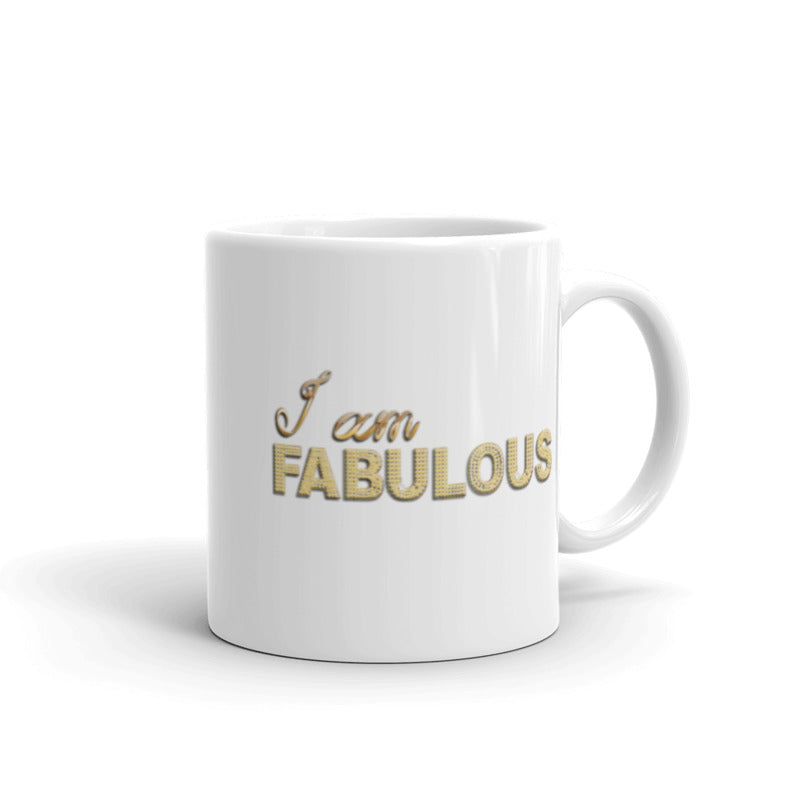 I am Fabulous White glossy mug