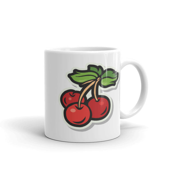 Cherries White glossy mug