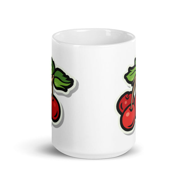 Cherries White glossy mug