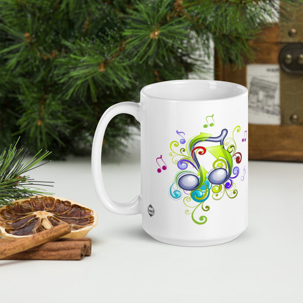 Music in Color White glossy mug