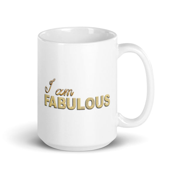 I am Fabulous White glossy mug